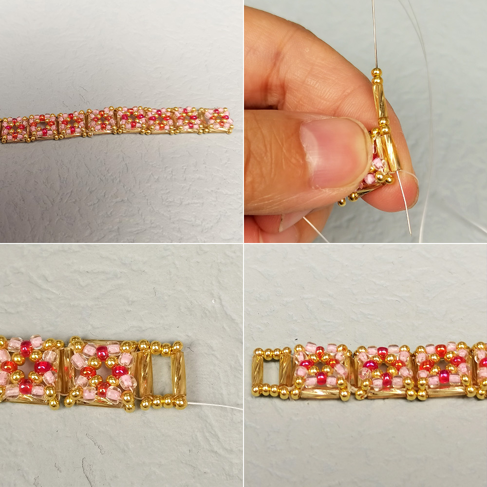 Браслет в винтажном стиле с квадратными бусинами-7