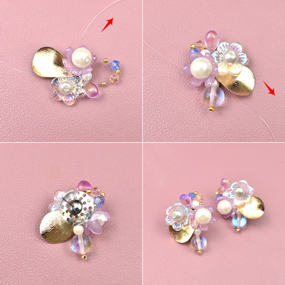 Винтажные серьги из бисера в стиле сада