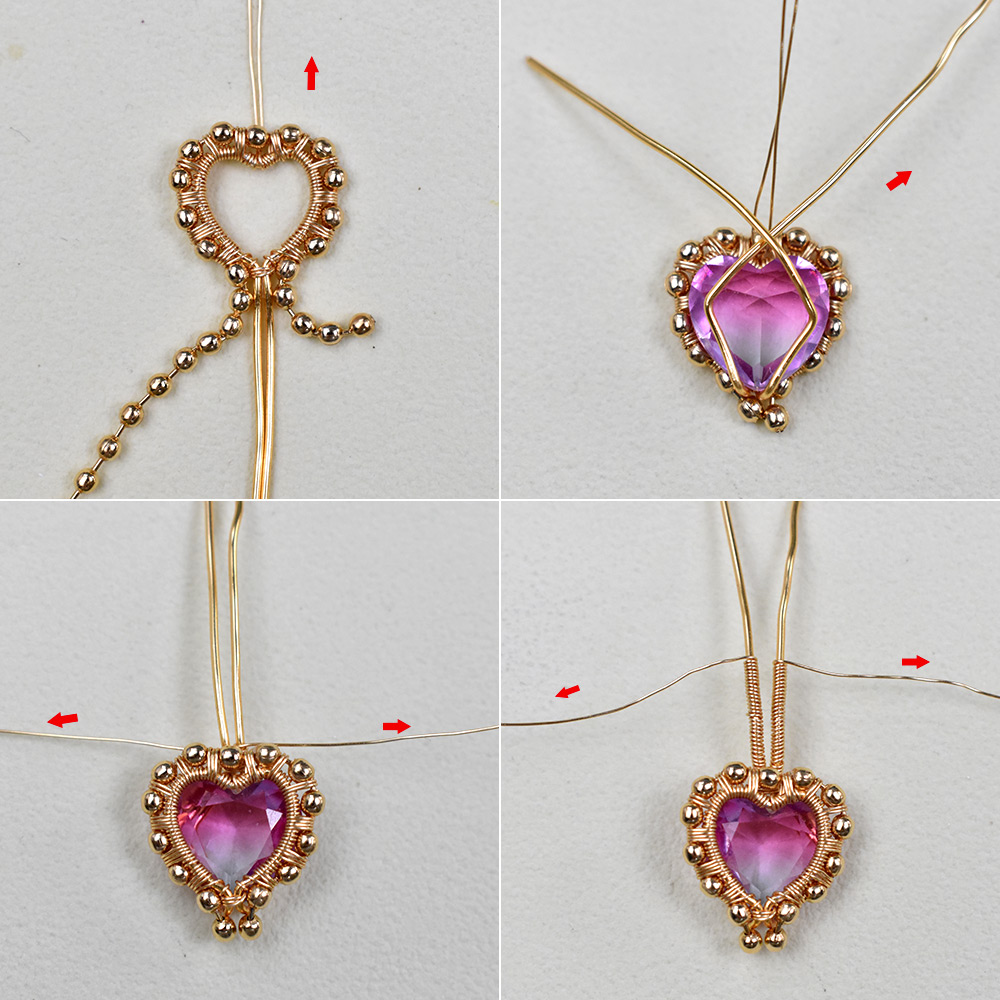 Весенние ожерелья из проволоки со стеклянными стразами-4