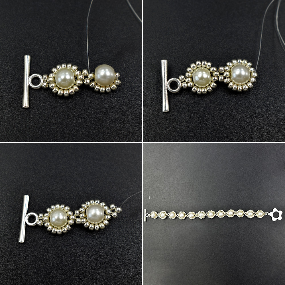 PandaHall Selected мастер-класс по изготовлению браслета из бисера с жемчужными бусинами.-4