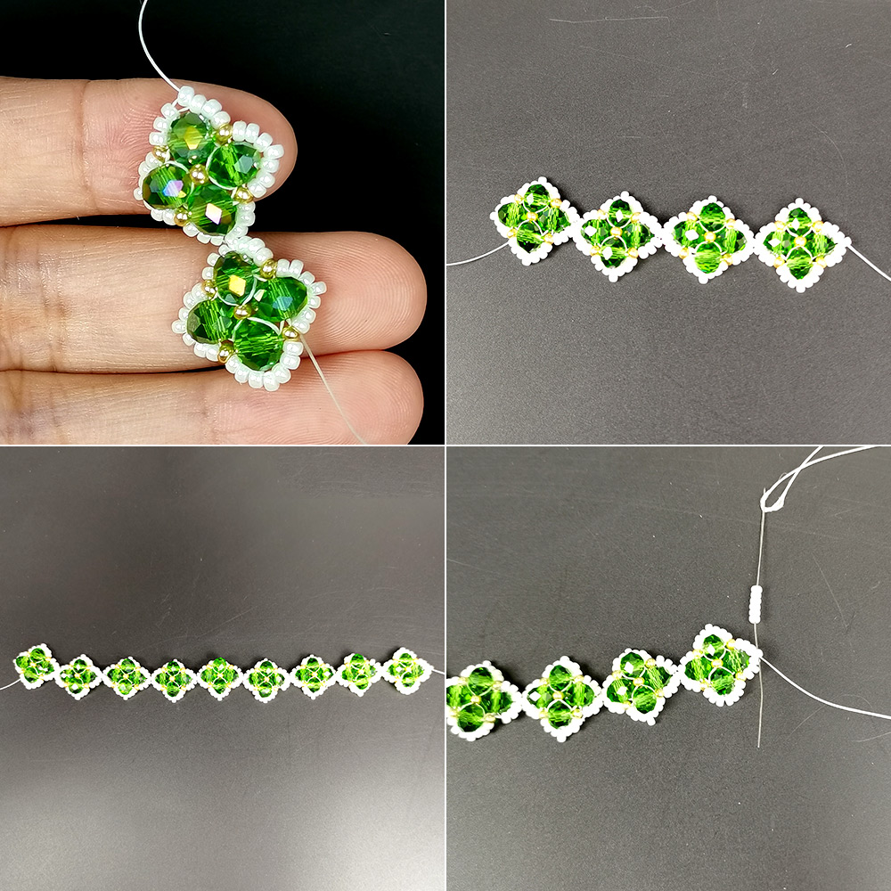 PandaHall Selected Tutorial zum grünen Kristallperlenarmband