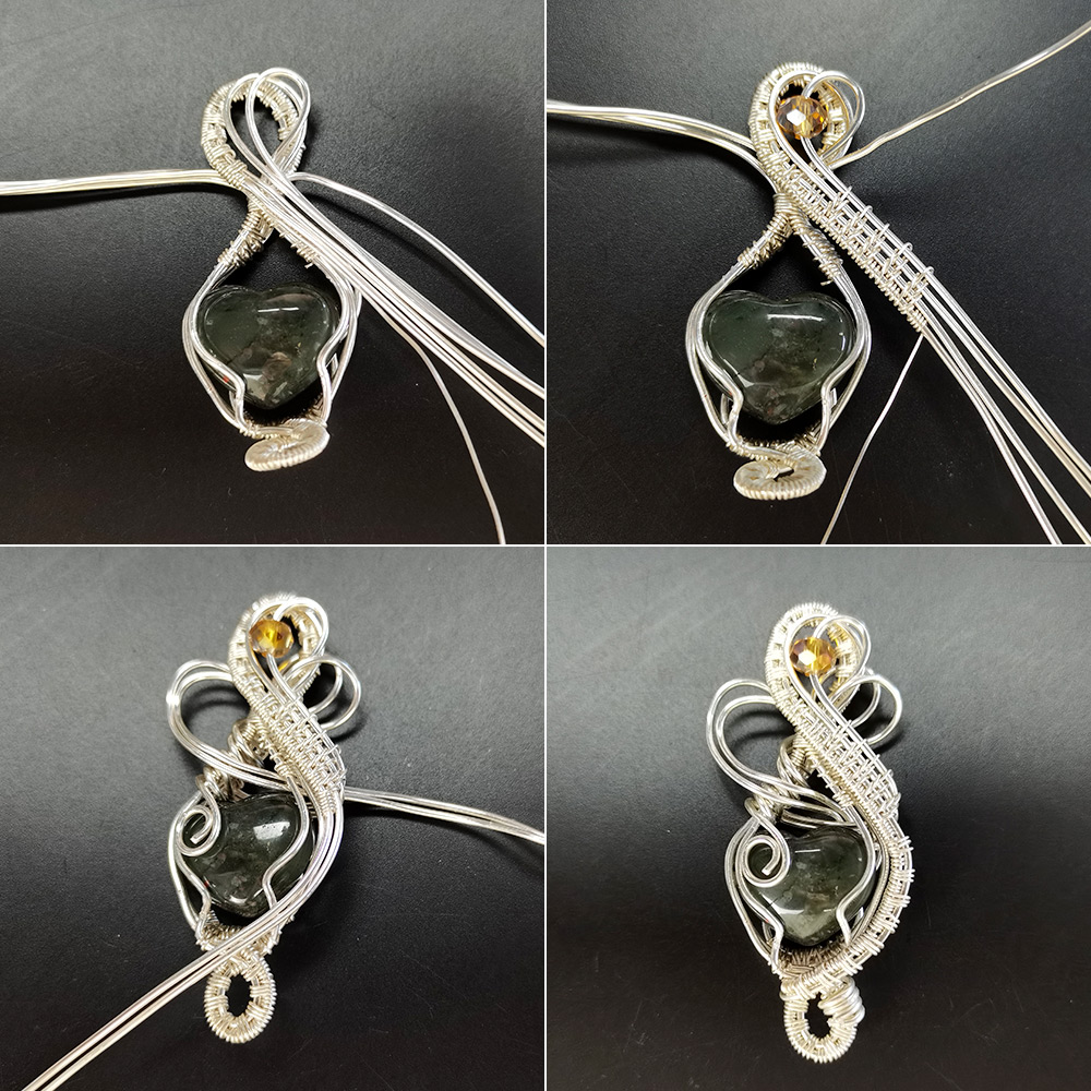 Drahtwickelanhänger mit Edelstein-Cabochon