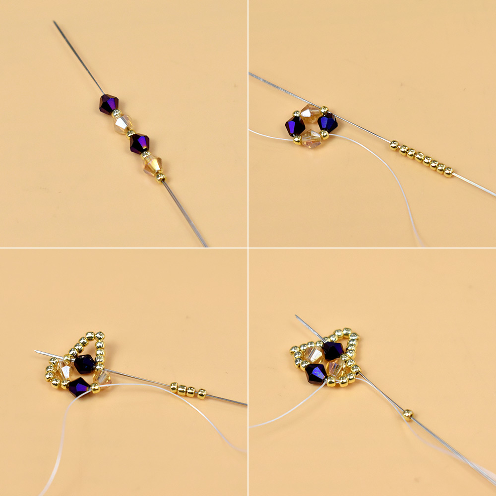 Браслет из стеклянных бусин в винтажном стиле-3