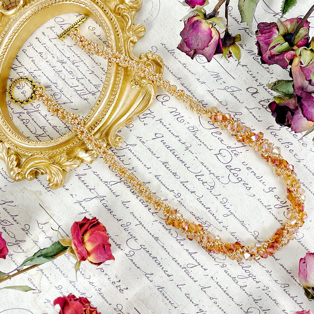 PandaHall Selected идея спирального ожерелья из хрустальных бусин-7