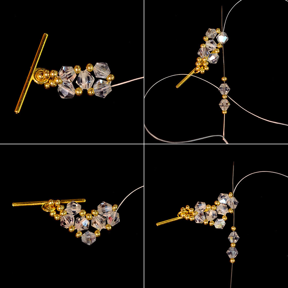 PandaHall Selected мастер-класс по изготовлению граненого браслета из стеклянных бусин.-4