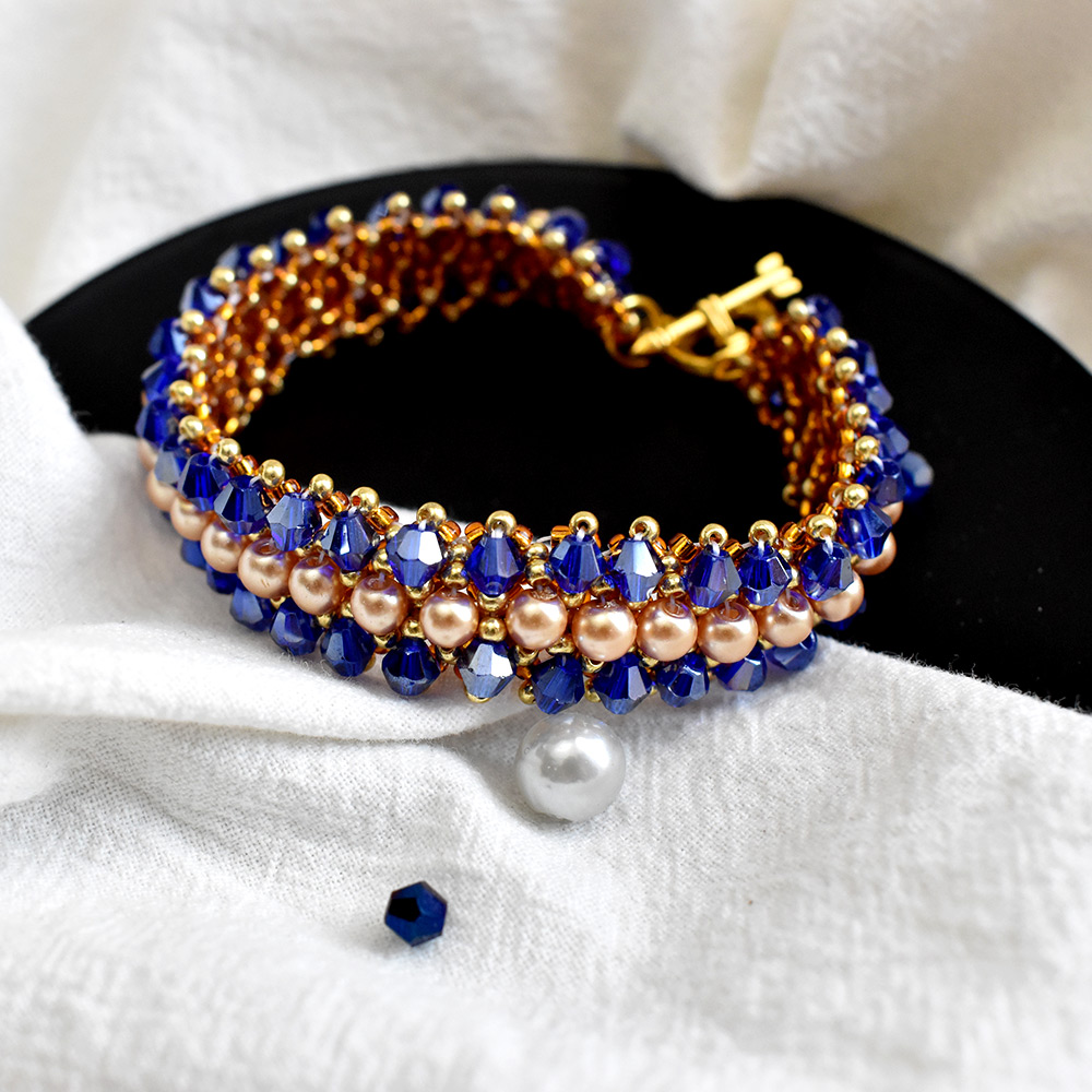 PandaHall Selected мастер-класс по изготовлению браслета из стекла и жемчуга.-1