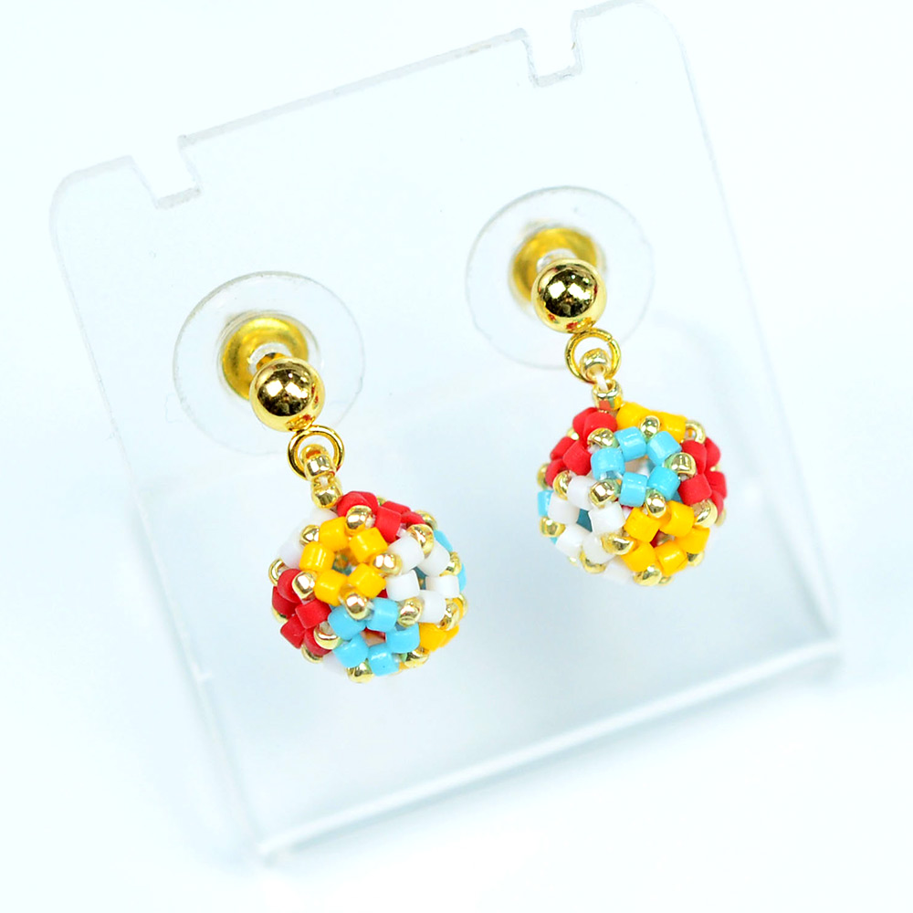 Серьги-шарики из бисера