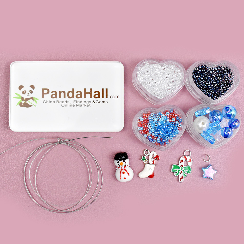 Зимнее бусы-снеговик ожерелье