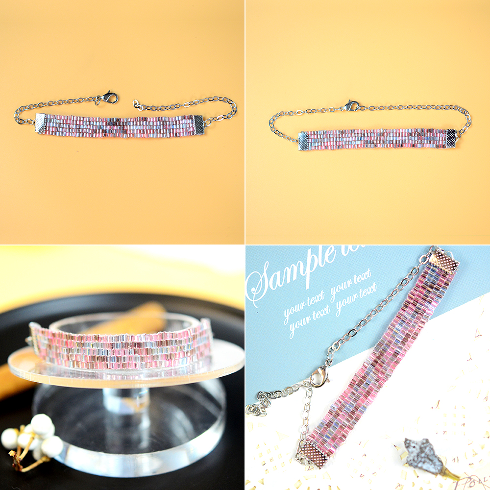 PandaHall Selected мастер-класс по изготовлению браслета из бисера-трубочки.-5