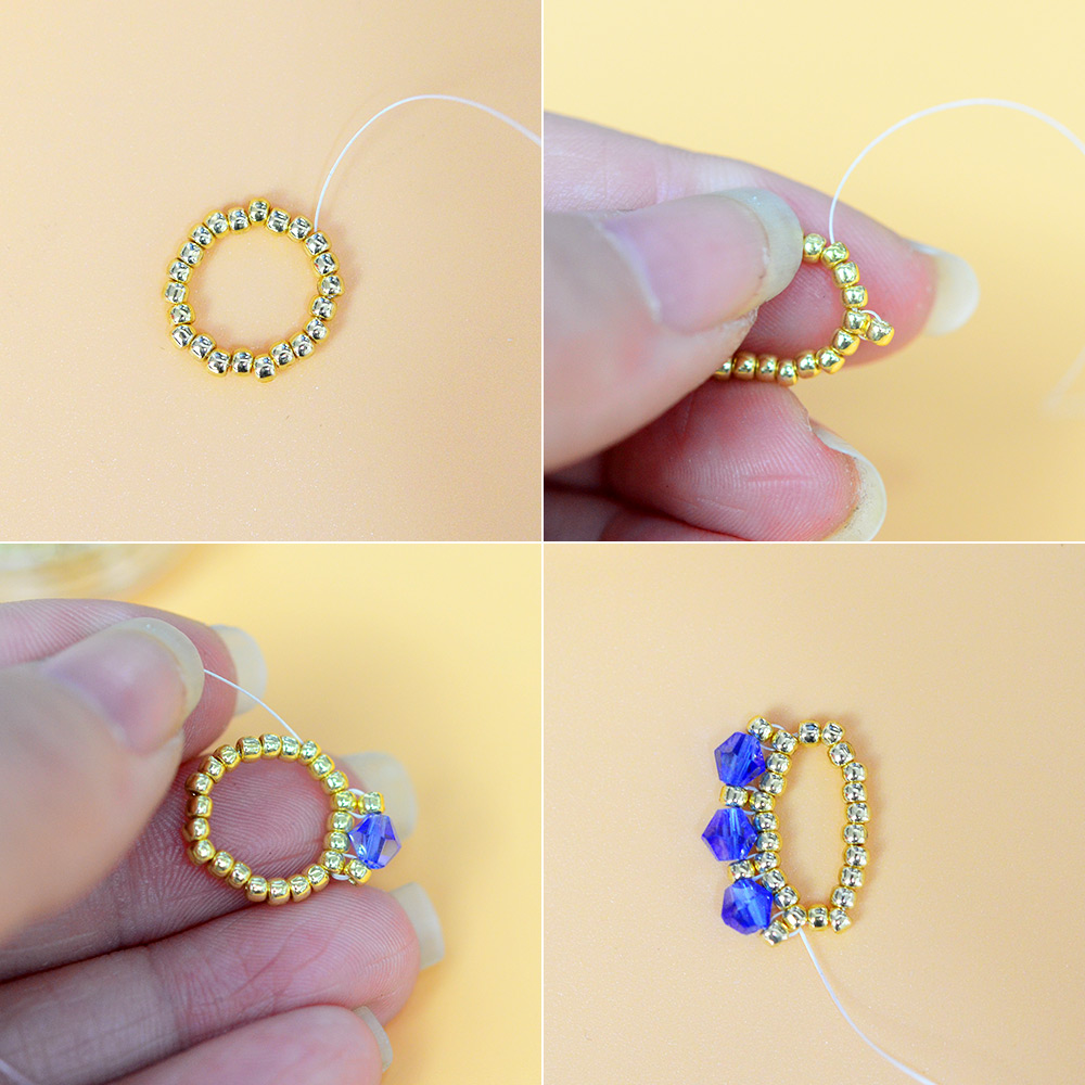 Серьги из стеклянных бусин с бисером-3