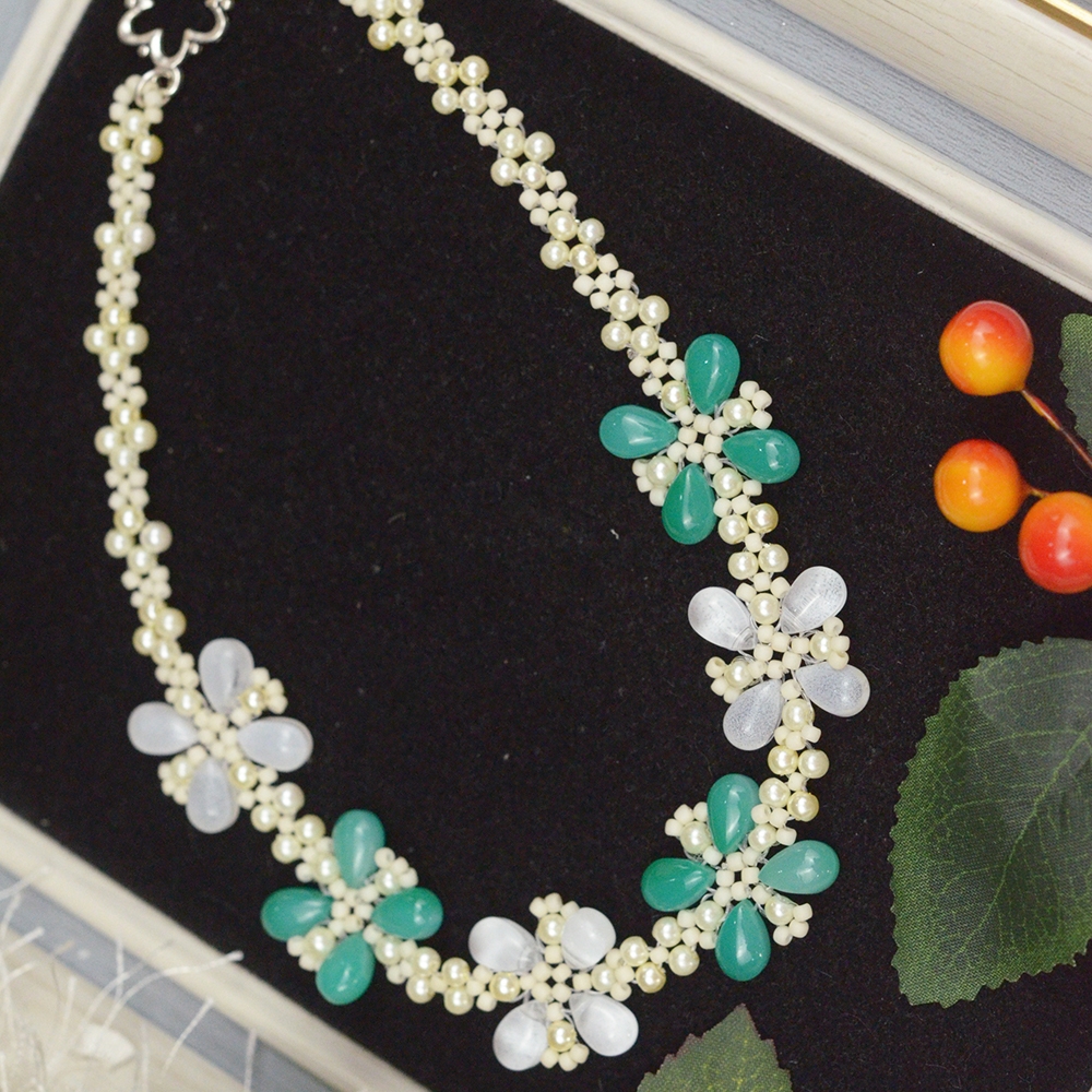 Ожерелье из бусин в форме капли в свежем стиле-5