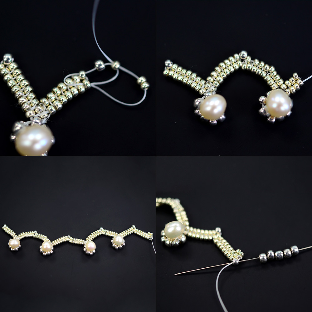 PandaHall Selected мастер-класс по изготовлению элегантного колье-подвески из жемчуга и бисера-5