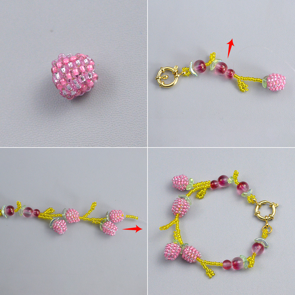 Браслет из розовых тюльпанов-4