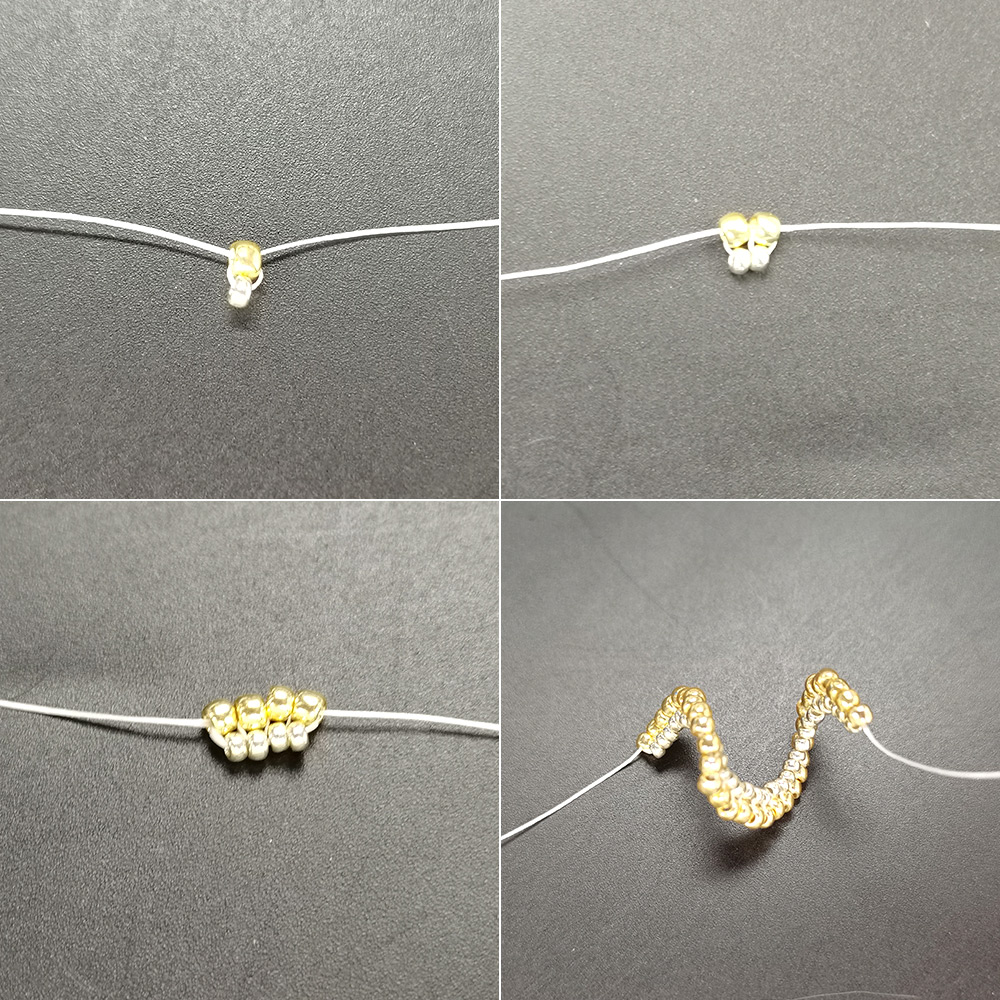 PandaHall Selected мастер-класс по изготовлению серег из бисера с золотыми семенами-3