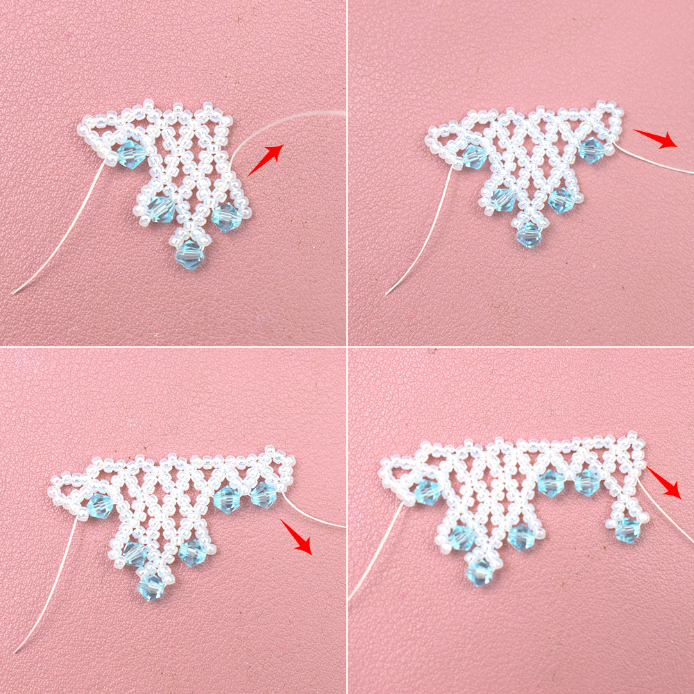 Ожерелье из кружева и стеклянных бусин-4