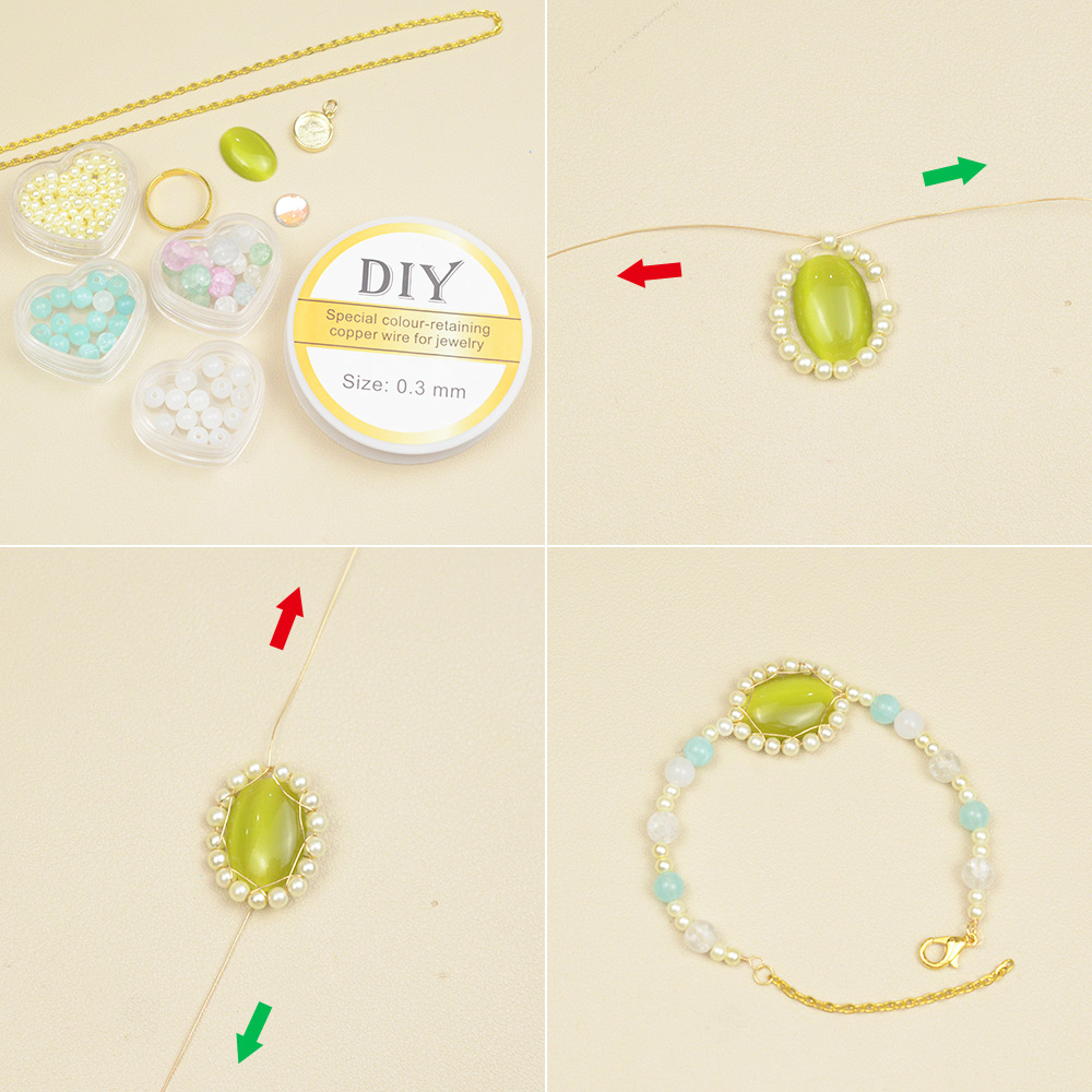 Браслет-цепочка в стиле феи с кольцом