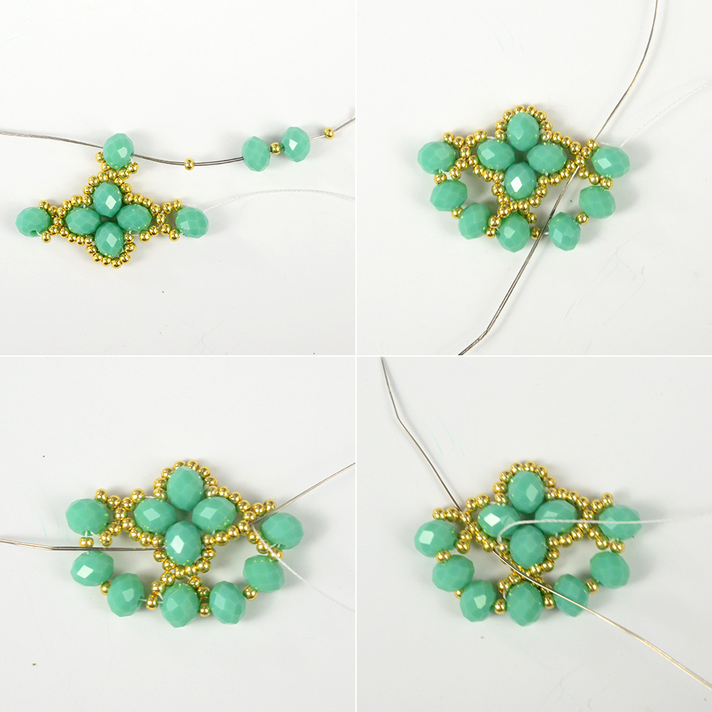 PandaHall Selected мастер-класс по изготовлению зеленых серег с гранеными стеклянными бусинами.-5