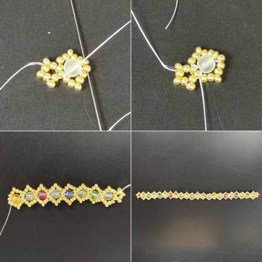 PandaHall Selected идея браслета с матовыми стеклянными бусинами, окрашенными распылением-5