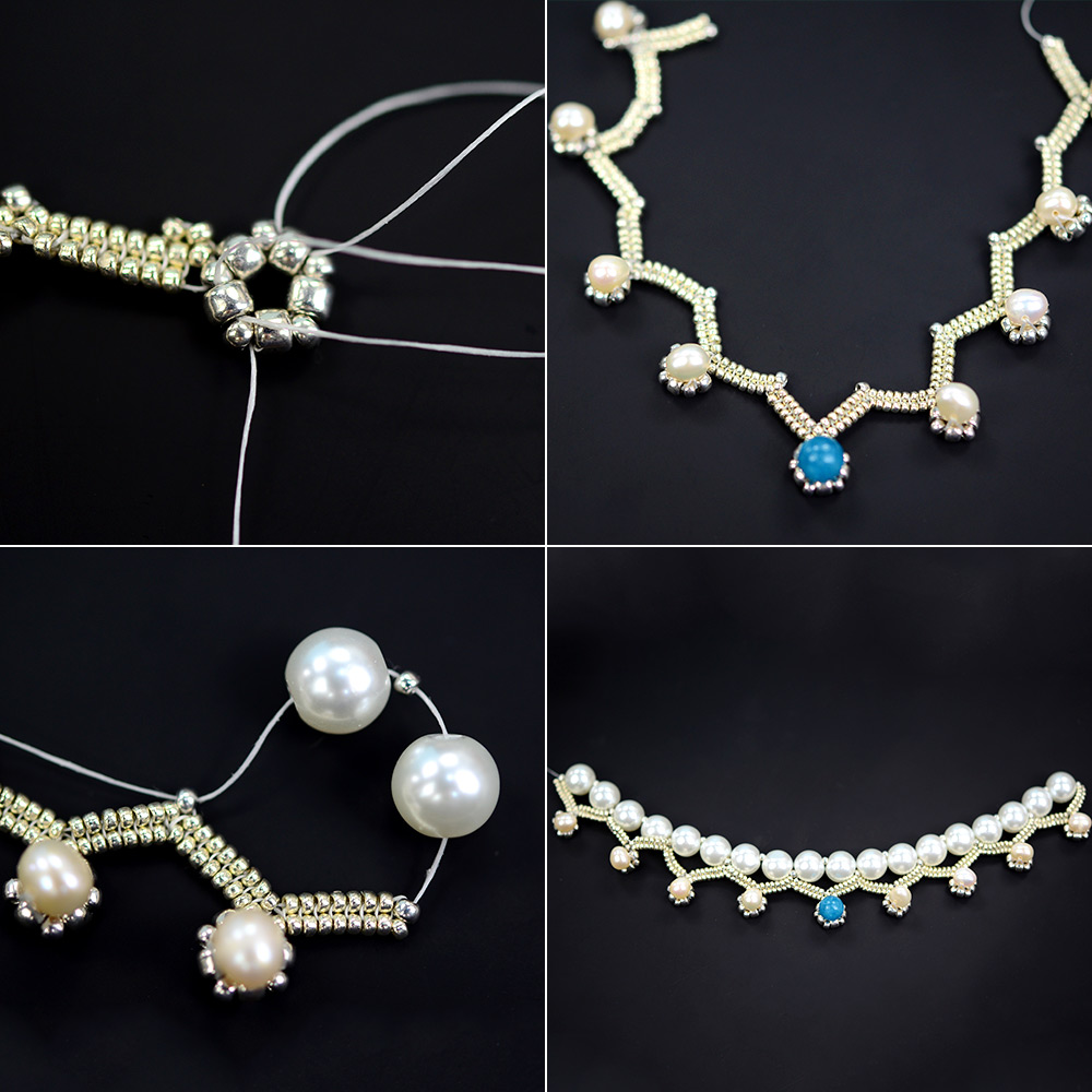 PandaHall Selected мастер-класс по изготовлению элегантного колье-подвески из жемчуга и бисера-6