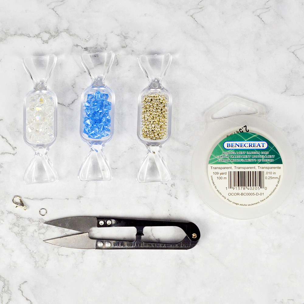 PandaHall Selected мастер-класс по изготовлению синего двухконусного браслета из стеклянных бусин.-2