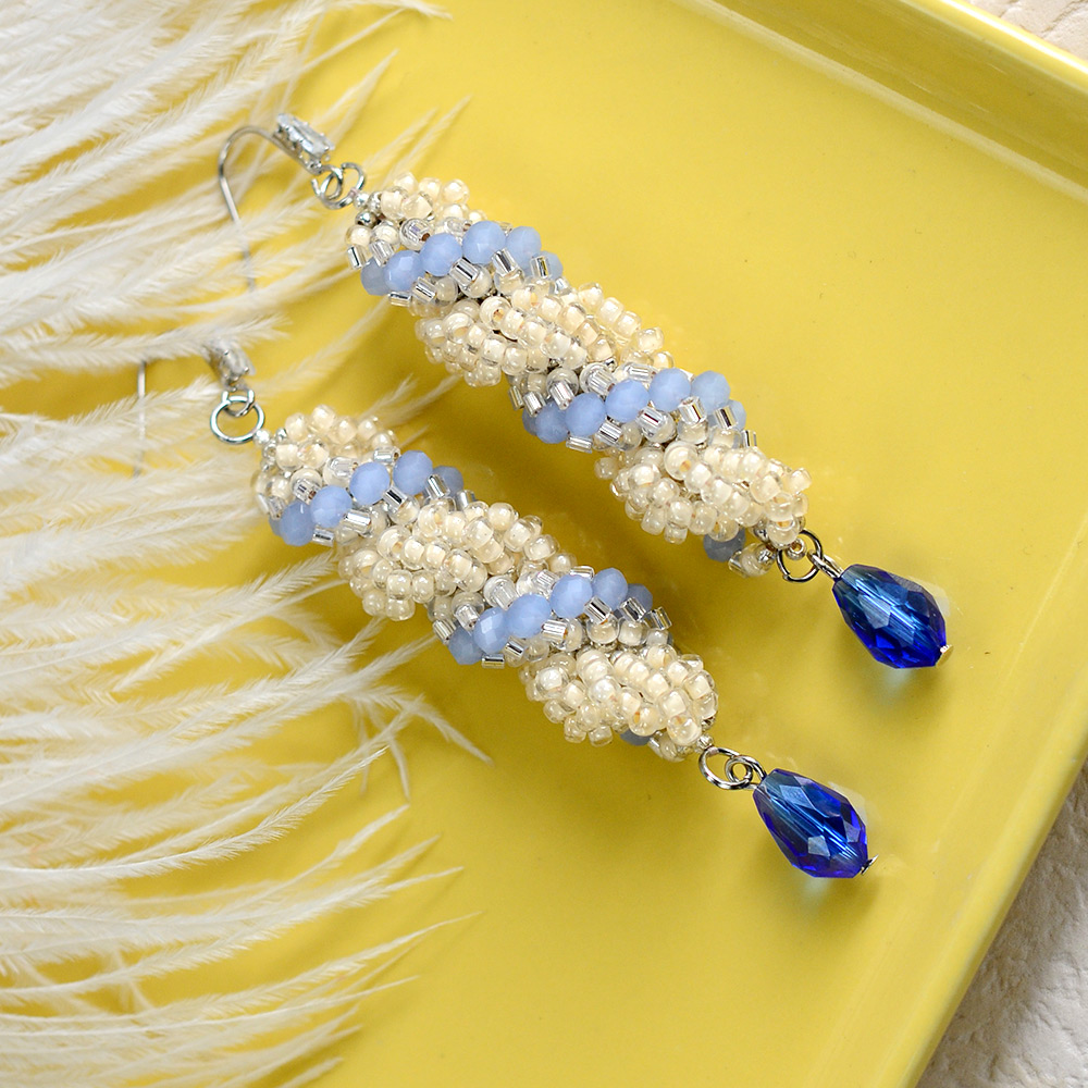 PandaHall Selected мастер-класс по изготовлению спиральных сережек из бисера.-8