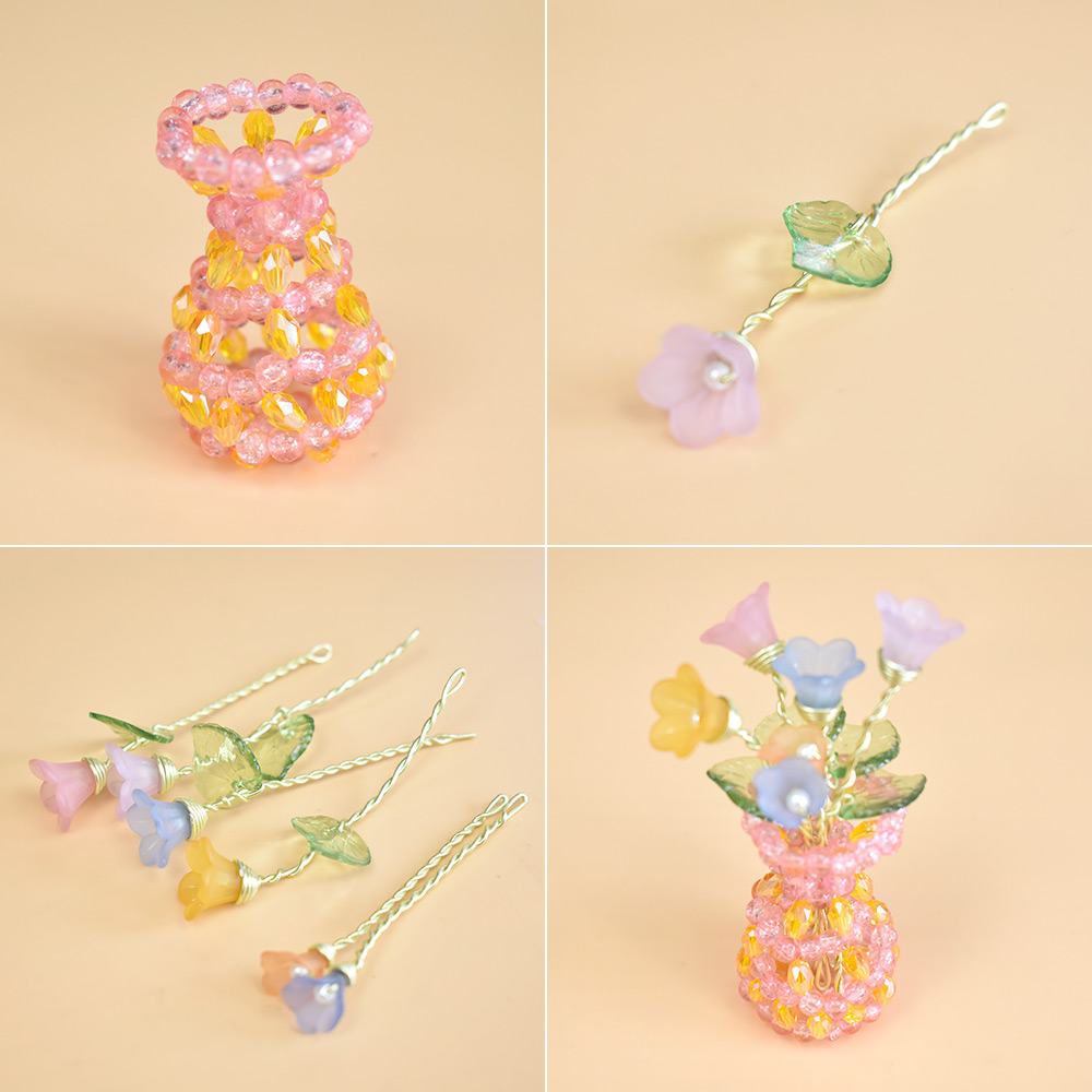 み〜ちゃん専用 3連フラワーパーテーション アクリルビーズ