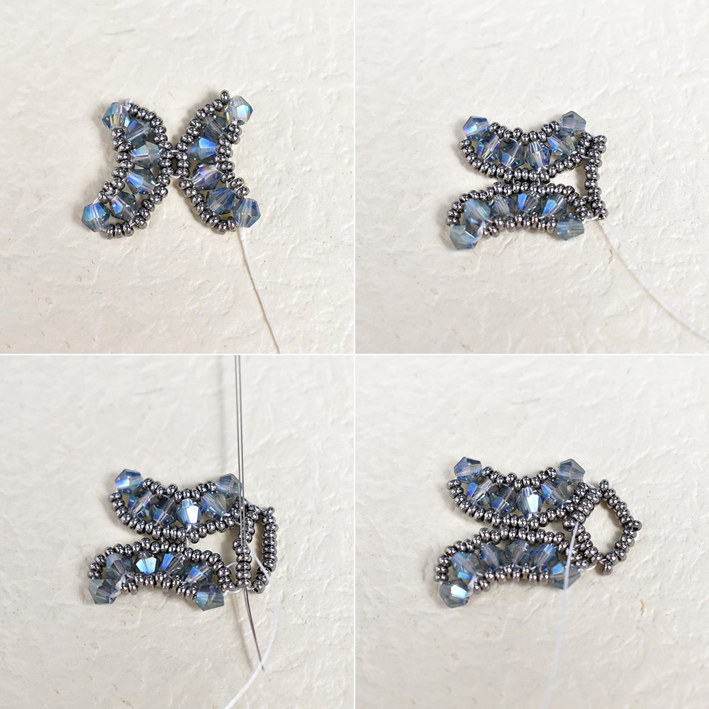 Граненый браслет из стеклянных бусин-4