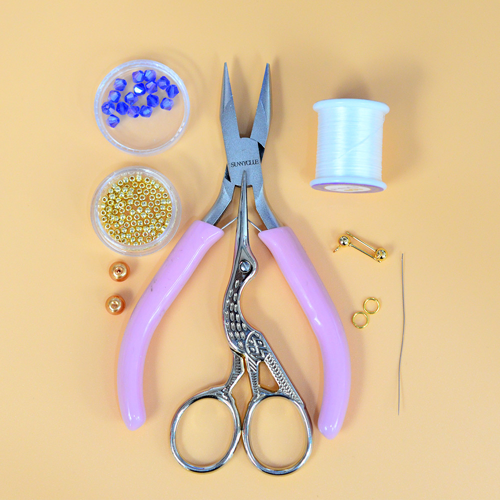 Серьги из стеклянных бусин с бисером-2