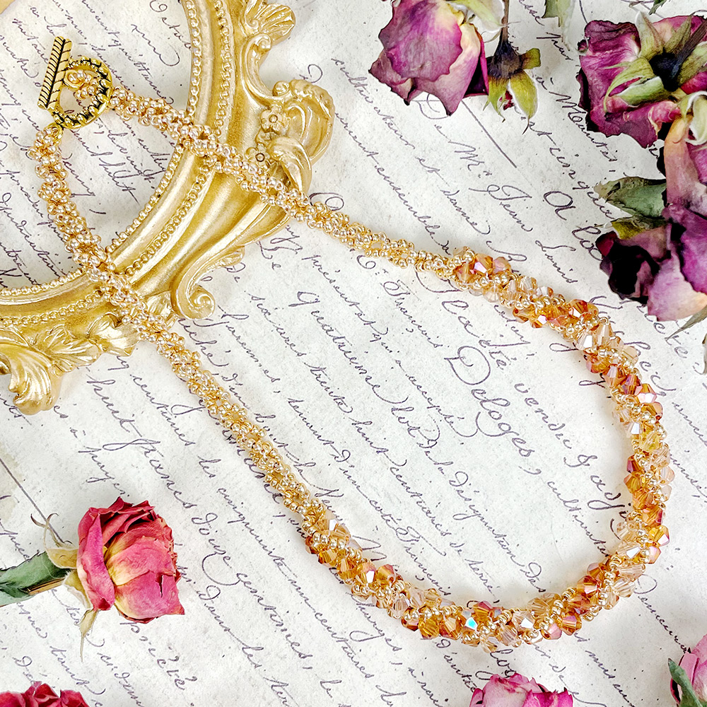 PandaHall Selected идея спирального ожерелья из хрустальных бусин-6