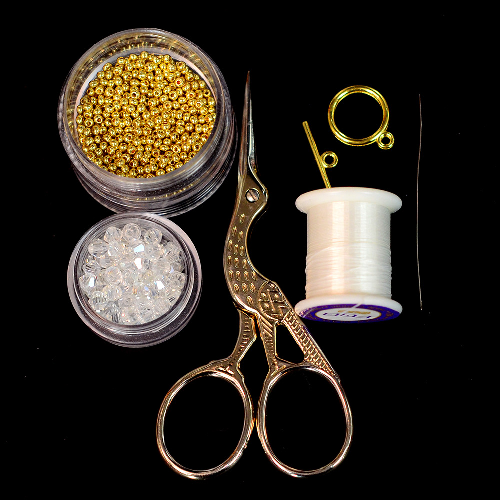 PandaHall Selected мастер-класс по изготовлению граненого браслета из стеклянных бусин.-2