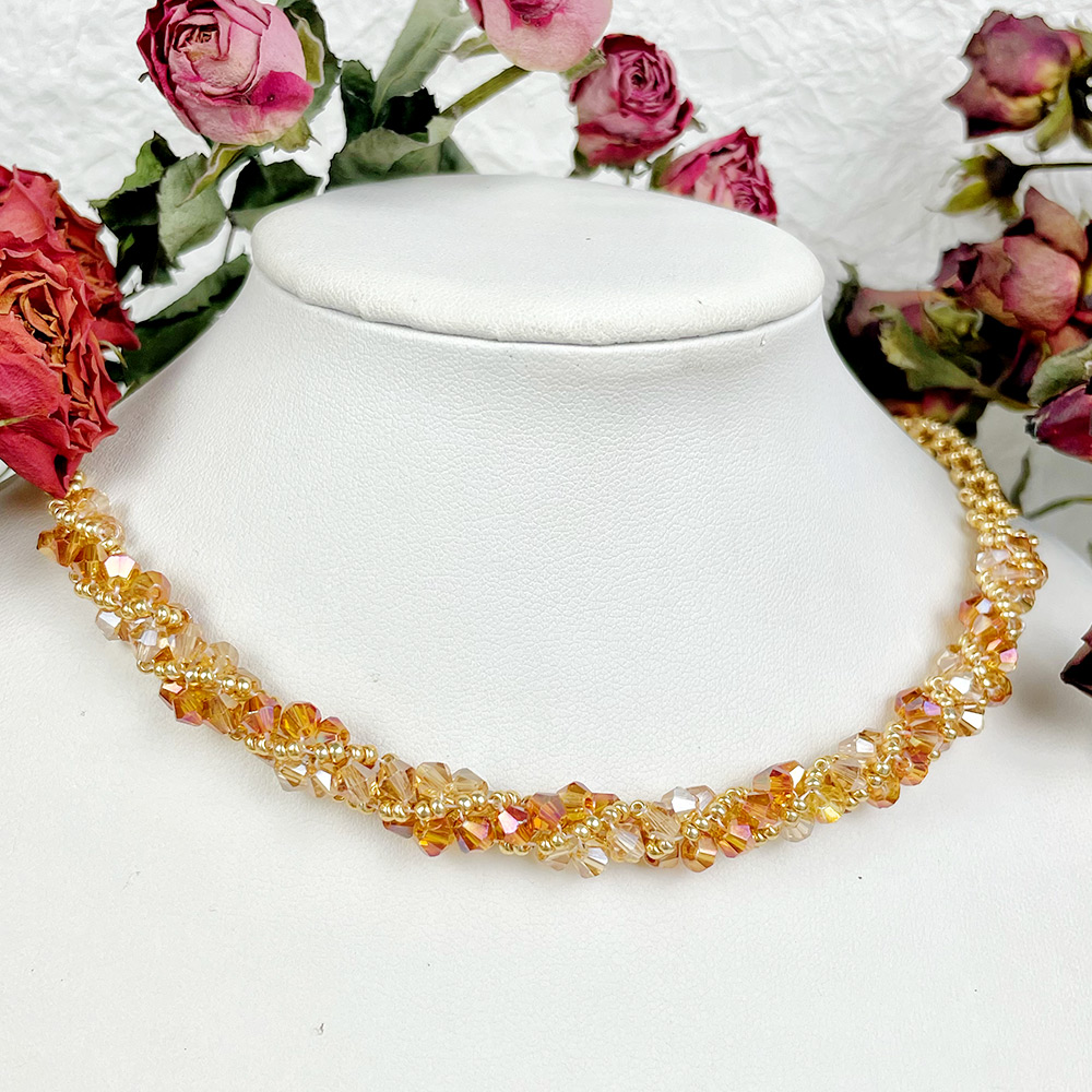 PandaHall Selected идея спирального ожерелья из хрустальных бусин-8