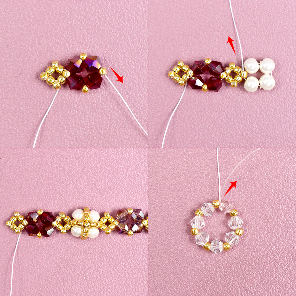 Винтажное ожерелье с красными кристаллами-3