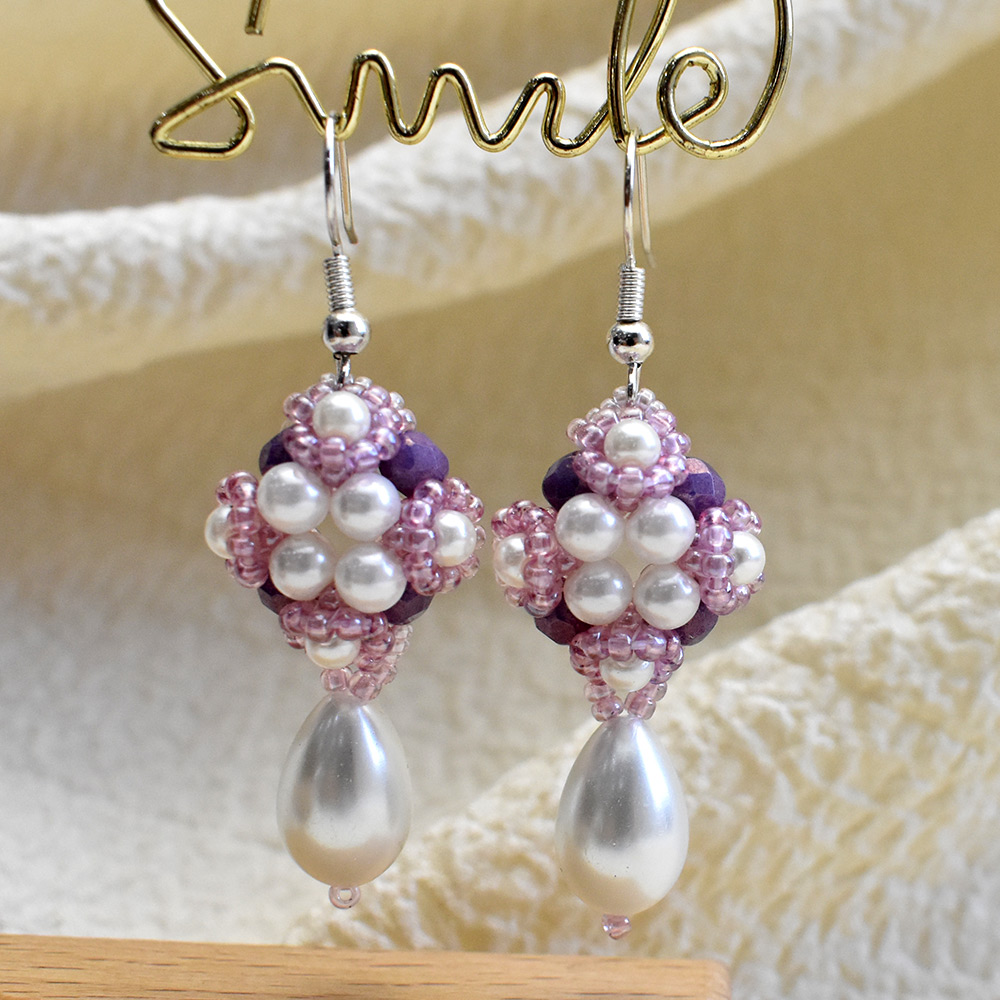 PandaHall Selected идея с серьгами с квадратными жемчужинами-8