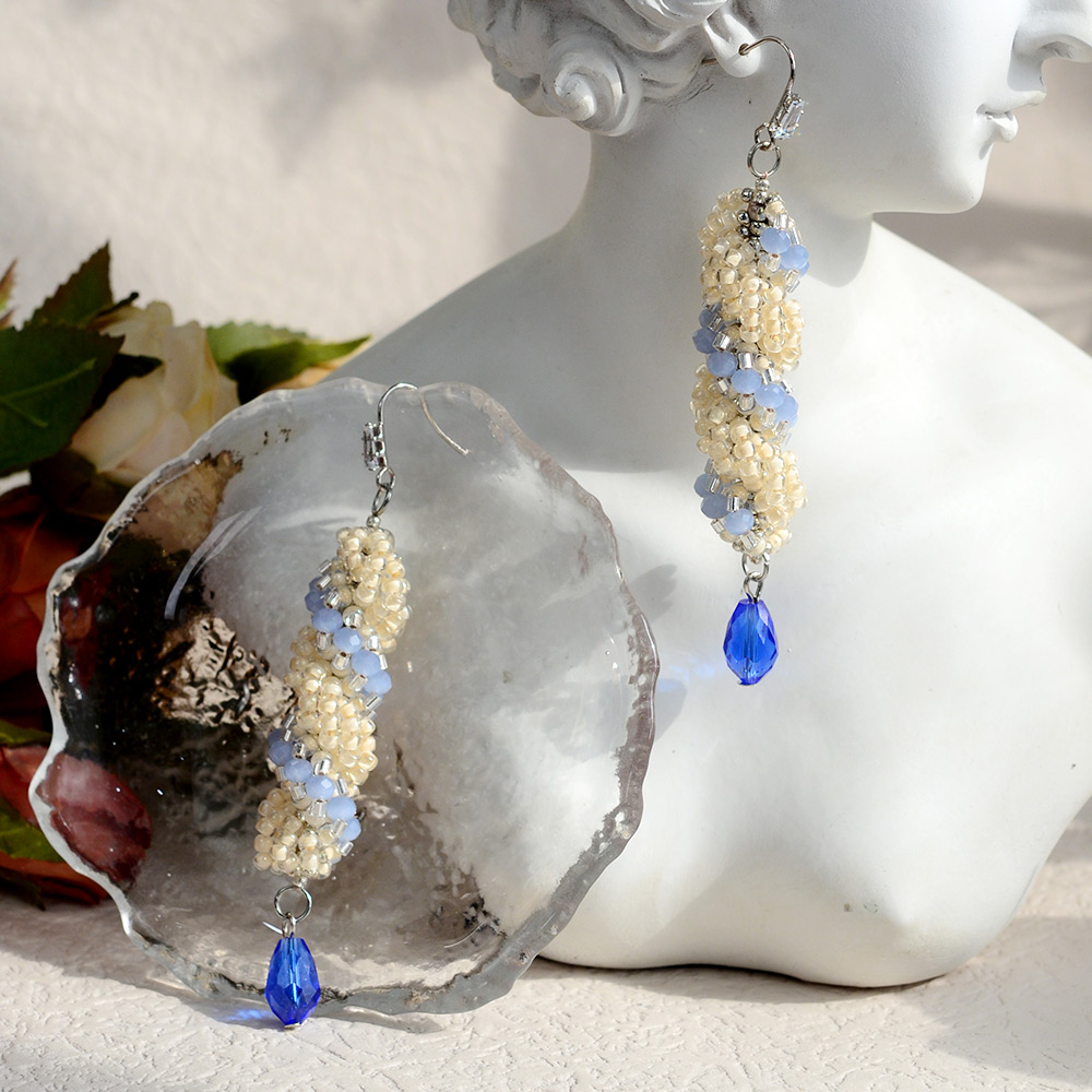 PandaHall Selected мастер-класс по изготовлению спиральных сережек из бисера.-6