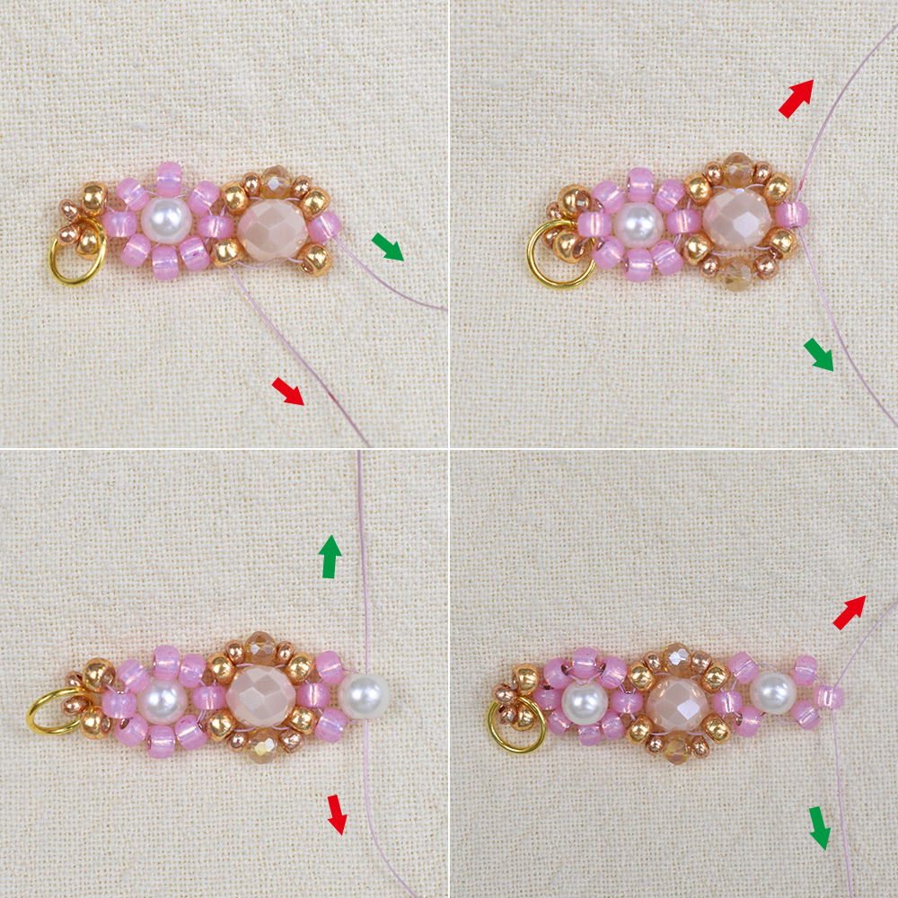 Armband mit rosa Blumenperlen