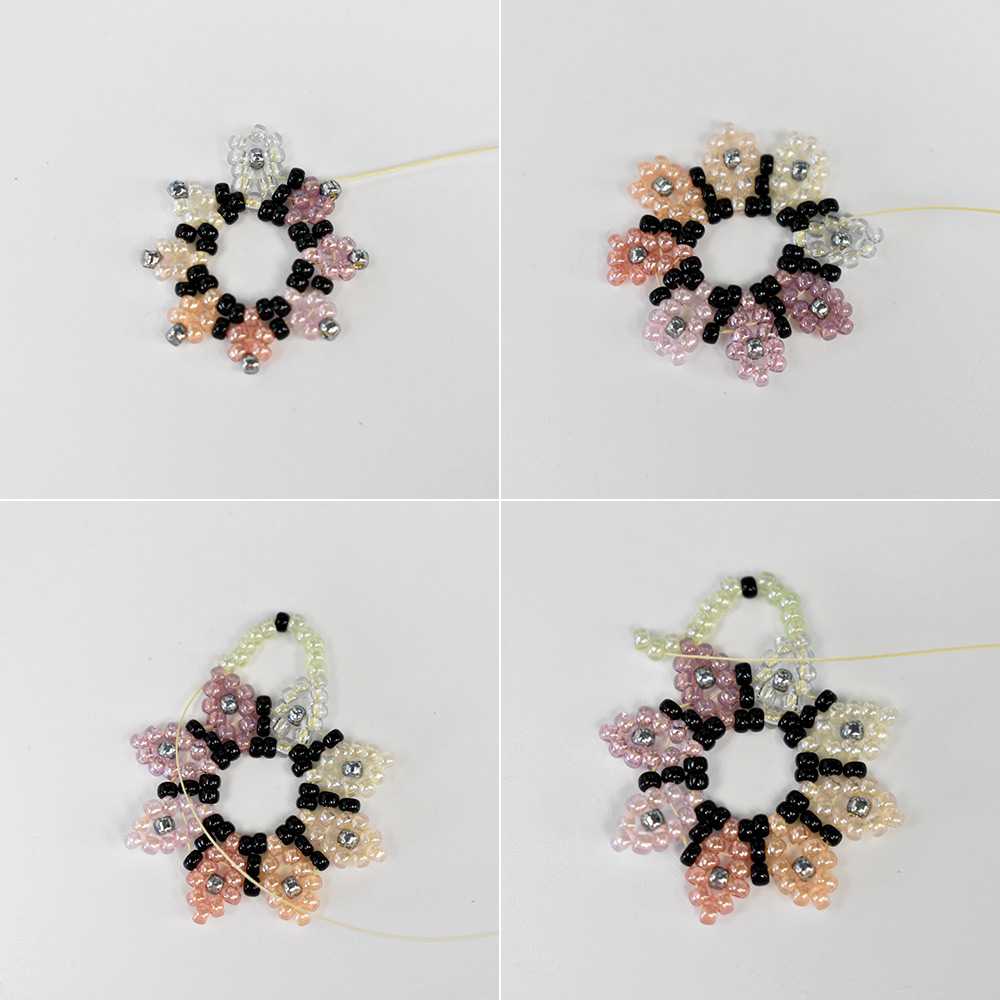 Blumenförmige Saatperlen-Ohrringe