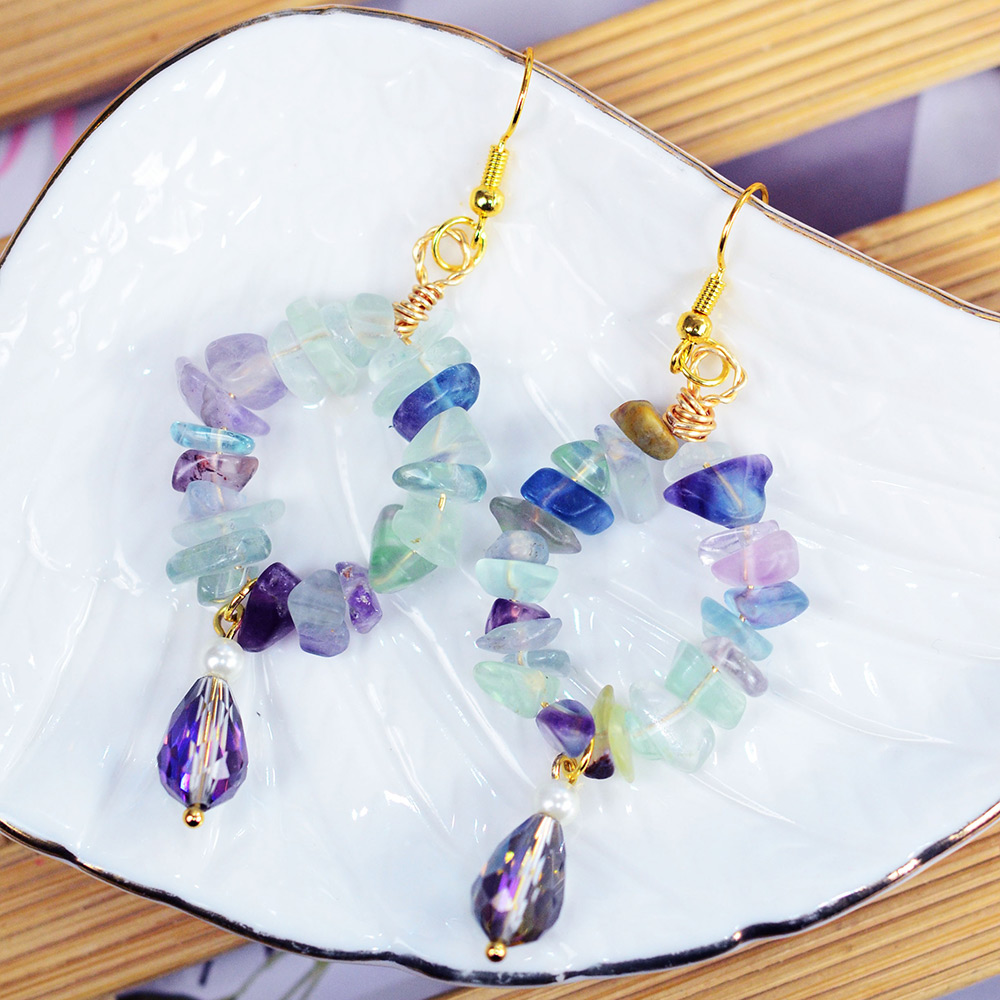 PandaHall Selected мастер-класс по серьгам из бисера с драгоценными камнями-6