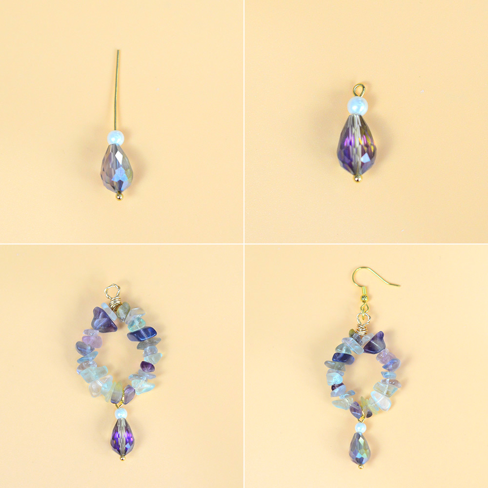 PandaHall Selected мастер-класс по серьгам из бисера с драгоценными камнями-4