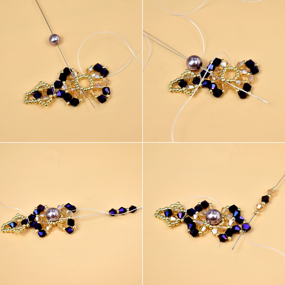 Браслет из стеклянных бусин в винтажном стиле-6