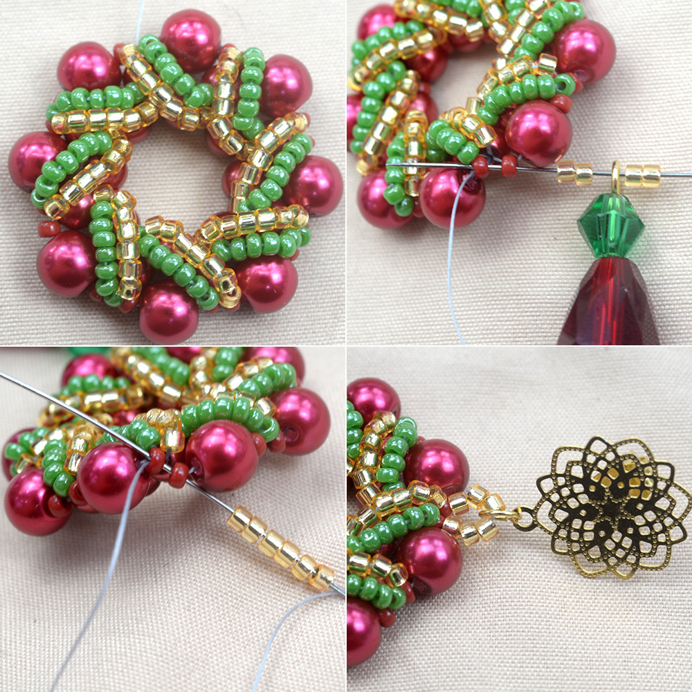 PandaHall Selected идея сережек из бисера на рождественскую тематику-5