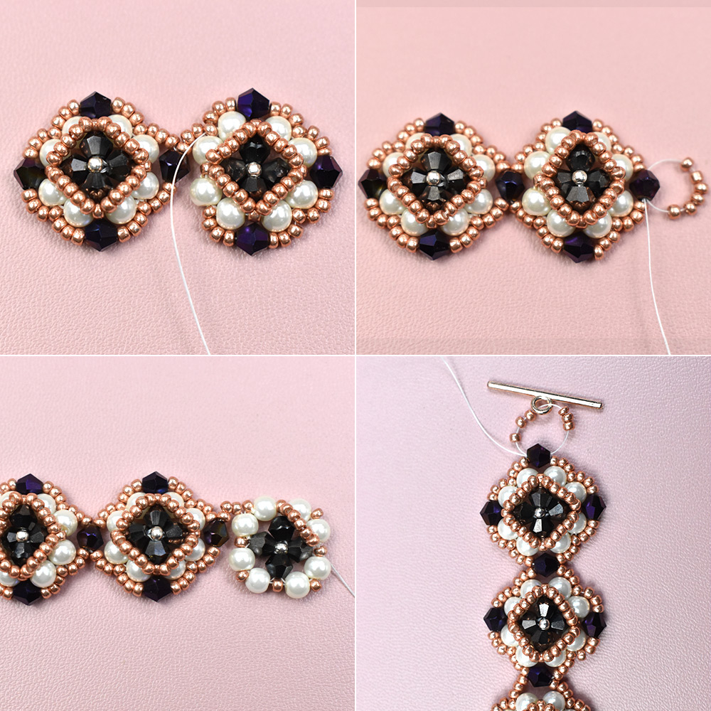 PandaHall Selected мастер-класс по биконусному безелю и браслету из жемчужных бусин.-5