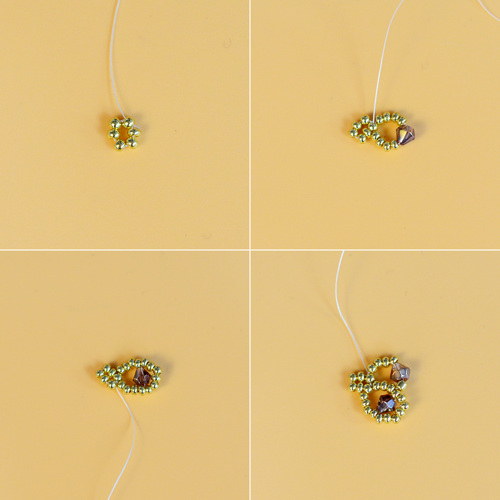 Браслет из цветочных кристаллов и бисера-3