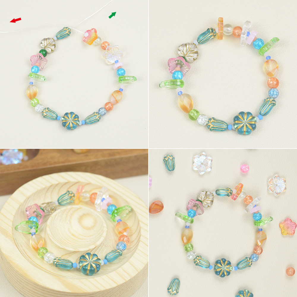 Свежий и элегантный стиль чешский стеклянный браслет из бусин-4