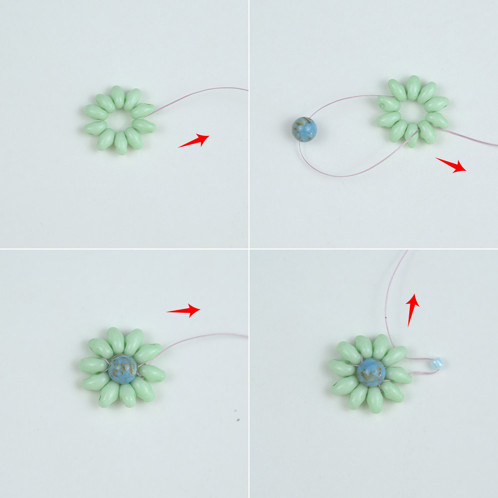 Blumenperlenarmband mit Saatperlen-Perlen