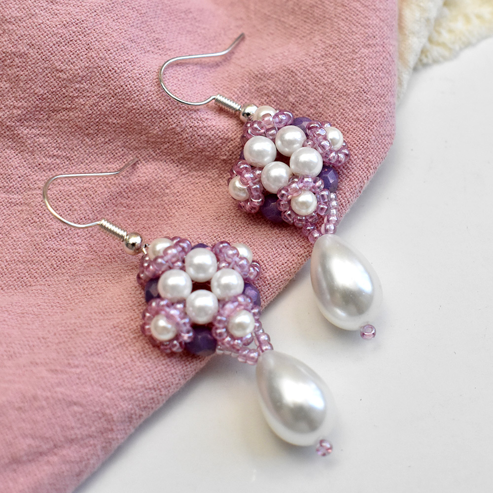 PandaHall Selected идея с серьгами с квадратными жемчужинами-7