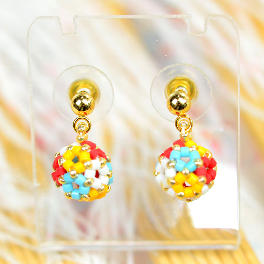 Серьги-шарики из бисера