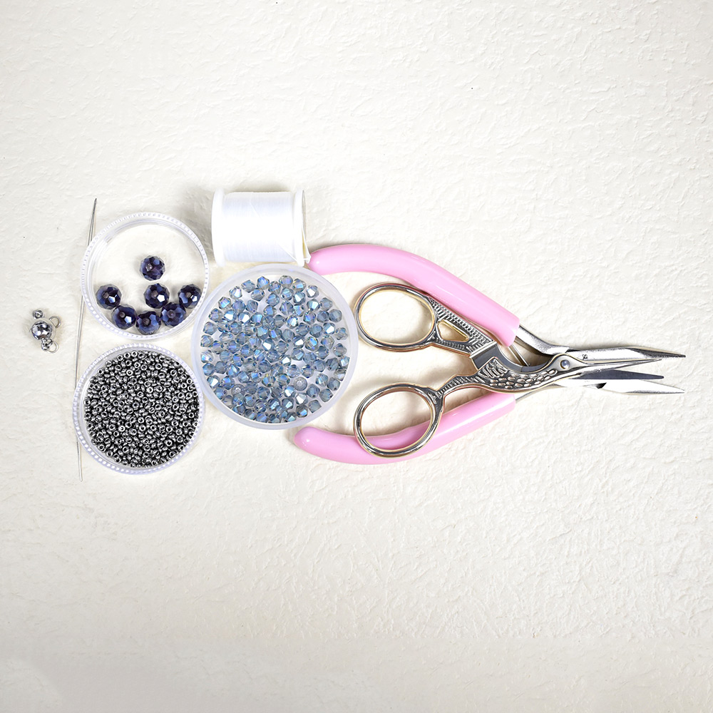 Граненый браслет из стеклянных бусин-2