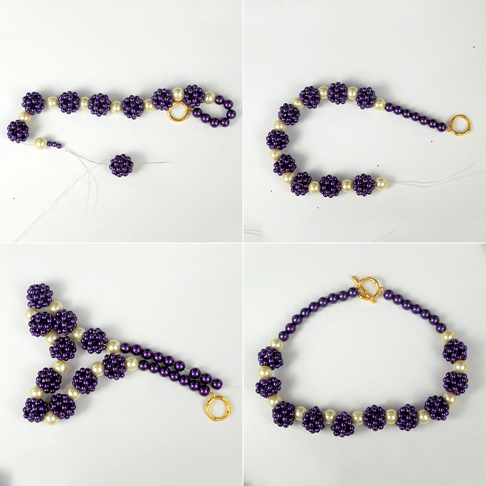 Стекло жемчуг бисером ожерелье-6