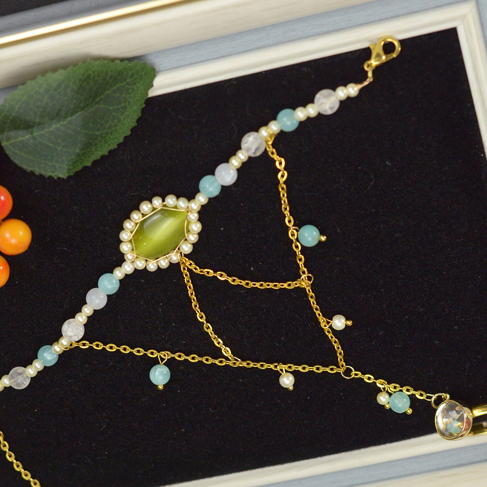 Браслет-цепочка в стиле феи с кольцом