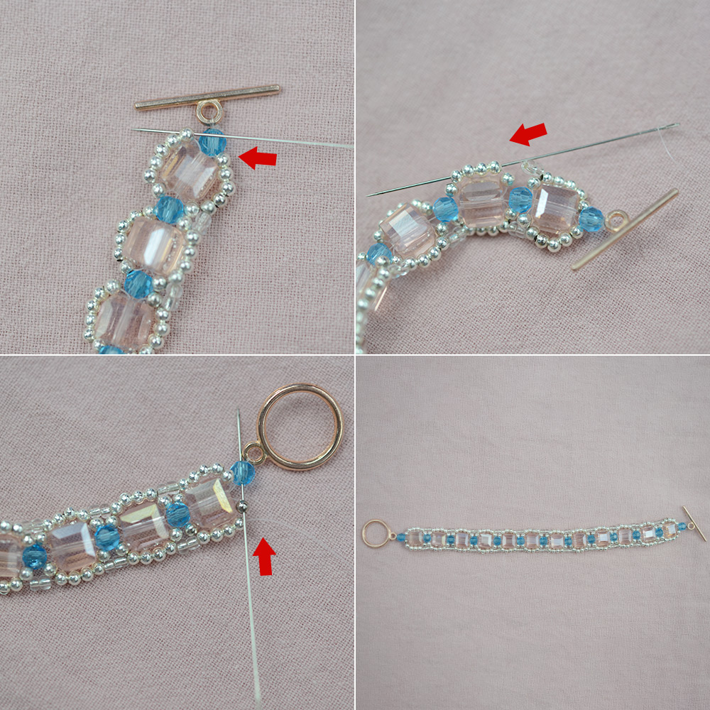 Schlichtes Frühlingsperlenarmband mit quadratischen Kristallglasperlen